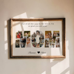 Mamma 20 Photo Collage Gift för Mors dag Poster