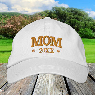 MAMMA 20XX broderade basebollsockeln guld / vit ha Broderad Keps