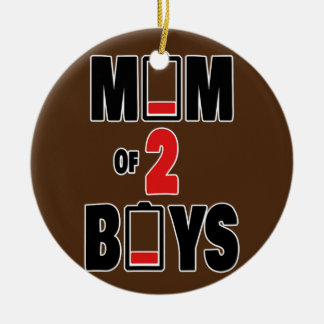 Mamma 2 Boys Mors dag Mammor Mamma Twillingar Momm Julgransprydnad Keramik