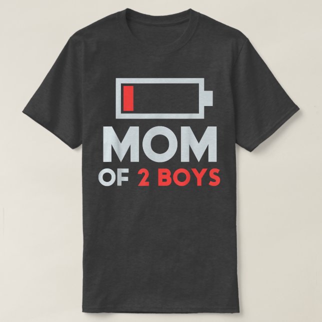 Mamma 2 Boys Shirt Gift från Son Mors dag Birt T (Design framsida)
