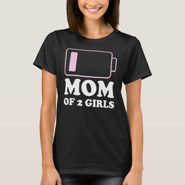 Mamma 2 flickor Mamma vid dotter T Shirt (Framsida)