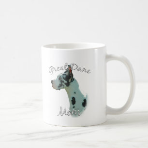 Mamma 2 för great dane (harlequin) kaffemugg