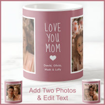 Mamma 2 Foton och textmodern Rosa C107 Anpassnings