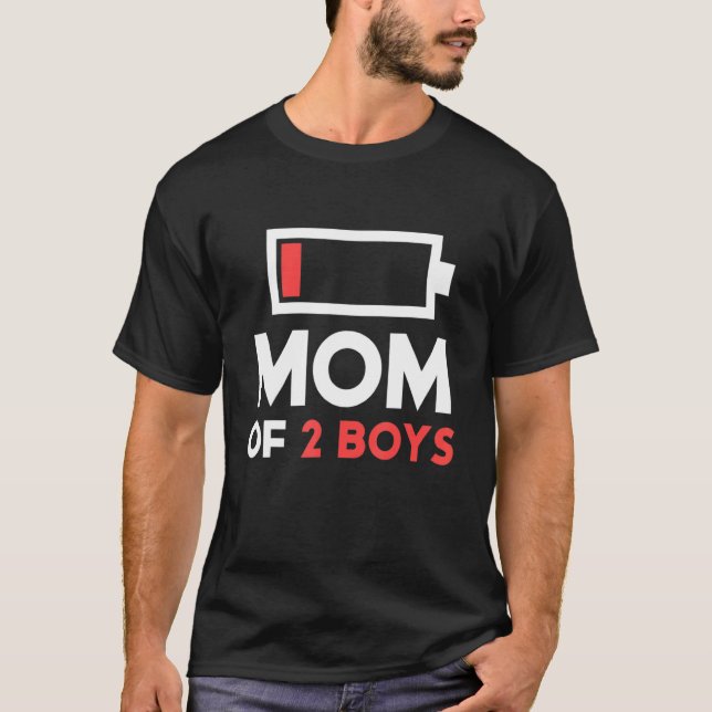 Mamma 2 pojkar för Mamma mormor T Shirt (Framsida)