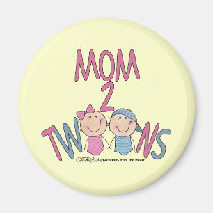 Mamma 2 Twillingar Boy and Girl Magnet
