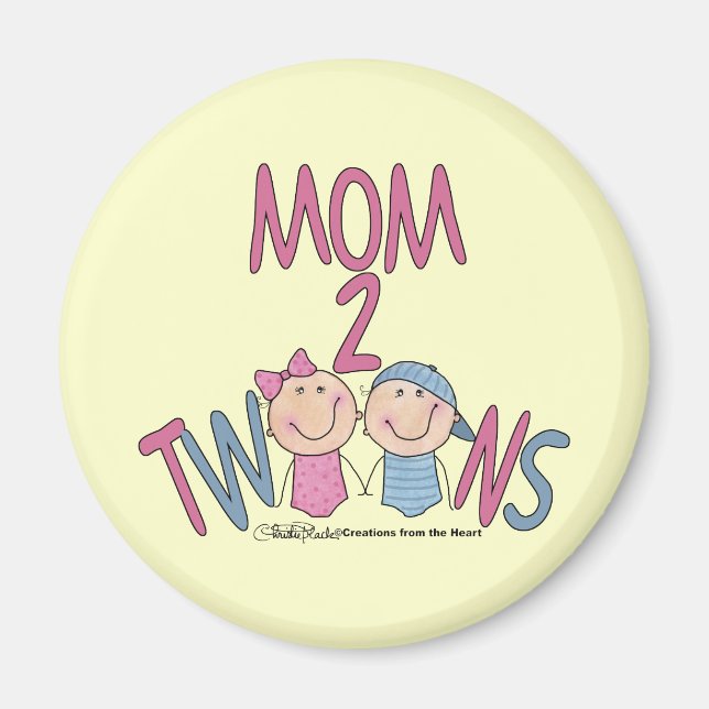 Mamma 2 Twillingar Boy and Girl Magnet (Framsidan)