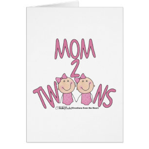 Mamma 2 Twillingar Girls Hälsningskort