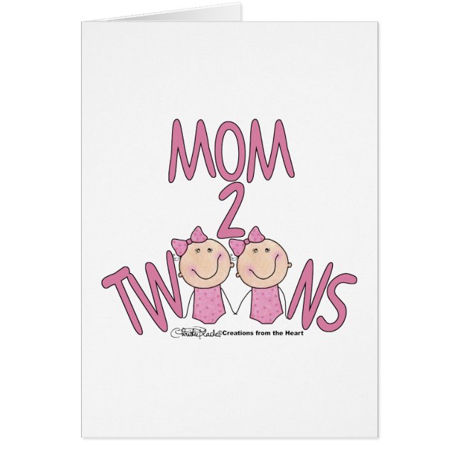 Mamma 2 Twillingar Girls Hälsningskort (Framsidan)