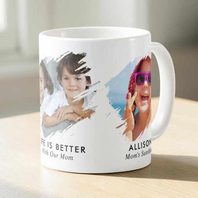 Mamma 3 Foto Minne Kaffemugg (Mom 3 Photo Memory Coffee Mug)