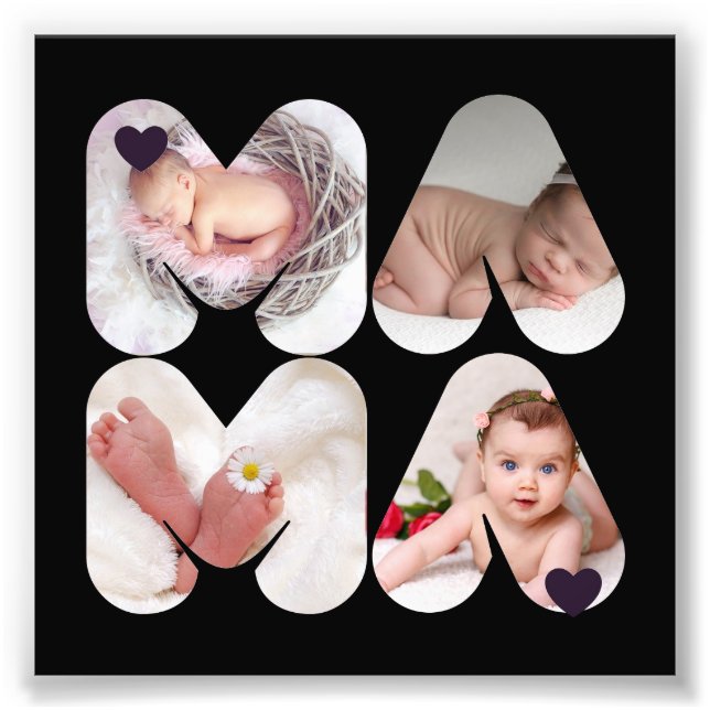 MAMMA 4 x foto Collage Gift for Mor, Mamma, (Framsidan)