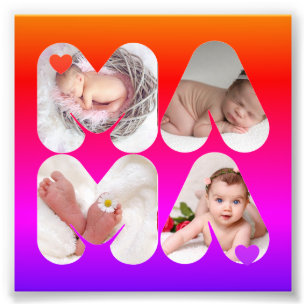 MAMMA 4 x foto Collage Gift for Mor, Mamma,