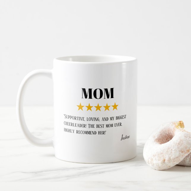 Mamma 5 Star Review | Bästa Mamma någonsin-gåva Kaffemugg (Med munk)