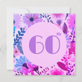 Mamma 60:e födelsedag Blommigt Rosa och Lilac Inbjudningar
