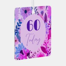 Mamma 60:e födelsedag Rosa, blått och Lila blommor