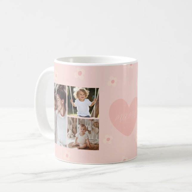 Mamma 6 Foto Personlig Mors dag Coffee Mugg (Framsida vänster)