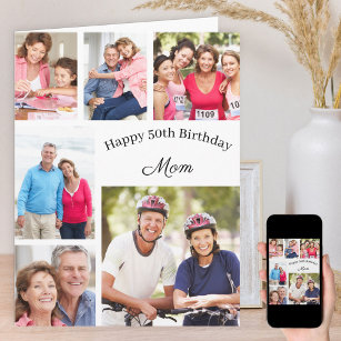 Mamma 6 Fotokollage för stora Grattis på födelseda Kort