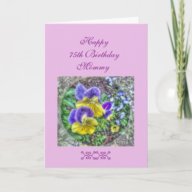 Mamma 75:efödelsedag kort (Framsida)