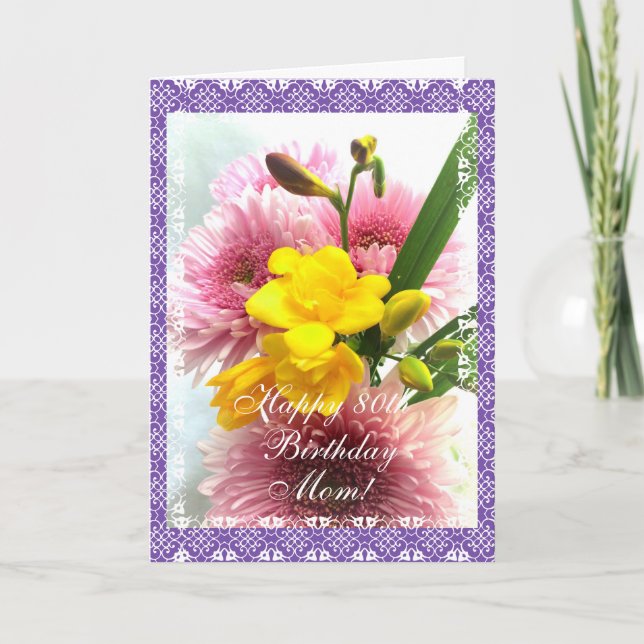 Mamma 80-årsjubileum (friesias) kort (Framsida)