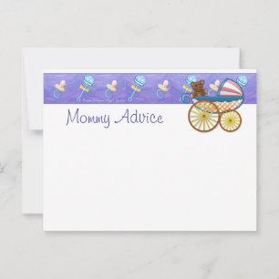 Mamma Advice PostCard med Salmon Rosa Chevron Rådkort