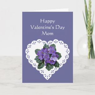 Mamma African Violet Flower Valentine Dikt Helgkort