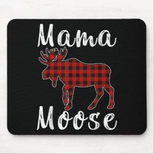 Mamma Älg Familj Jul Pyjamas Röd& Svart Musmatta