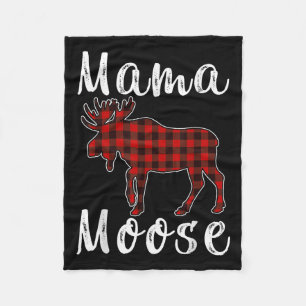 Mamma Älg Familj Jul Pyjamas Röd& Svart Fleecefilt