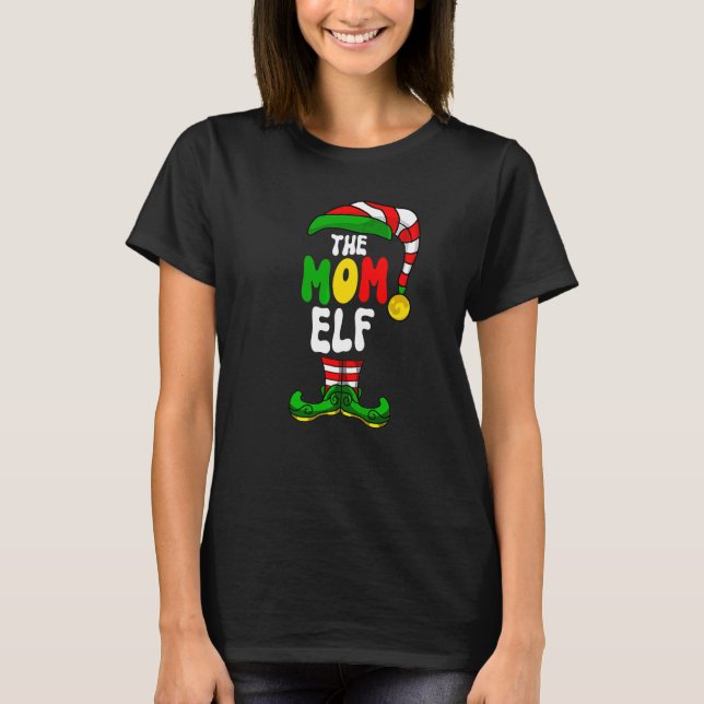 Mamma Älg Pyjamas Matchande Grupp Jul Högtid Gi T Shirt (Framsida)