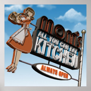 Mamma All you can Eat Kitchen Poster