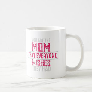 Mamma Alla önskar Hjärtans Mönster Rosa Typografi Kaffemugg