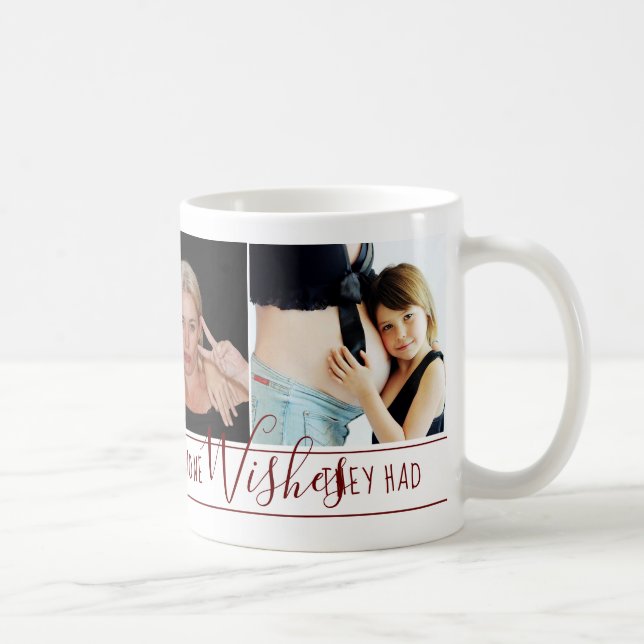 Mamma Alla vill | Modern Red White Quote Photos Kaffemugg (Höger)