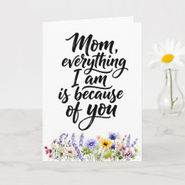 Mamma Allt jag är Akvarell Vildblomma Kort