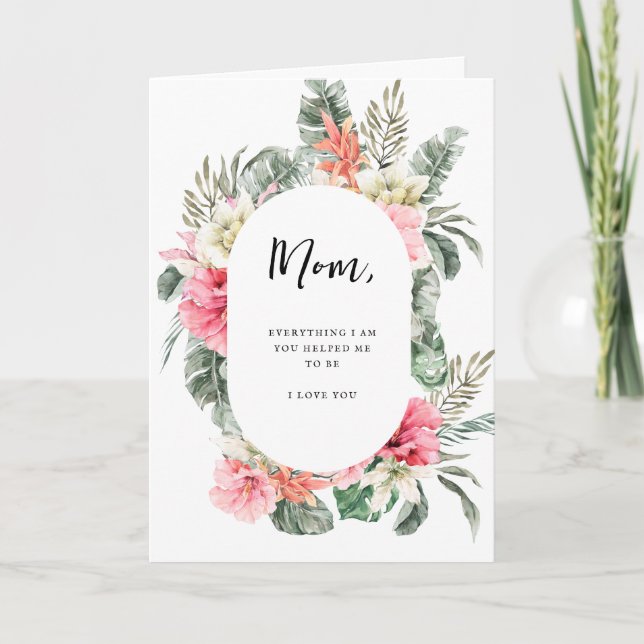 Mamma Allt jag är | Blommig mors dag Helgkort (Framsida)