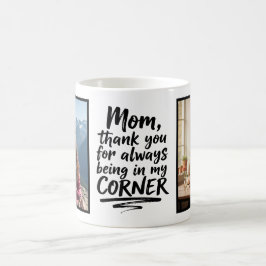 Mamma Alltid I Min Hörna Borstskrift Två Bilder Kaffemugg