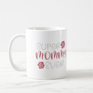 Mamma Alltid Söt Rosa Blommig Typografisk Tvåtons Kaffemugg