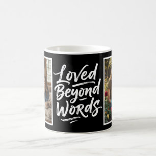 Mamma älskad bortom ord Anpassad 2 Foto Svart Kaffemugg