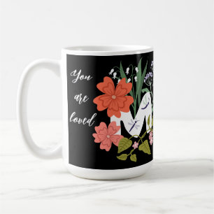 Mamma älskade boho blombuquet söt kaffemugg