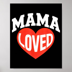 Mamma älskade hjärta söta mors dag valentin poster