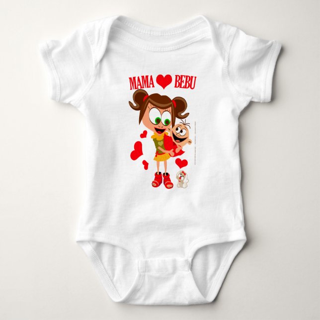 Mamma älskar bebis - Kroppar - Vita Tee (Framsida)