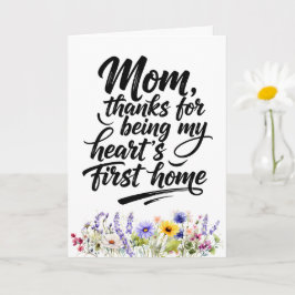 Mamma älskar det första hemmet akvarell vildblomma kort