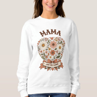 Mamma Älskar Dig Alltid Blommig Hjärtaträja T Shirt