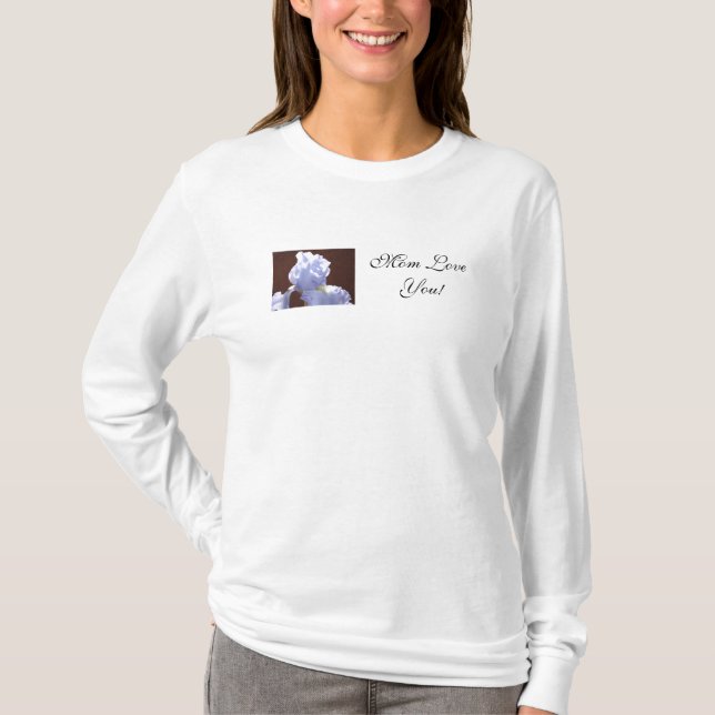 Mamma älskar dig! Tees Blå Iris Blomma t-shirt Dam (Framsida)