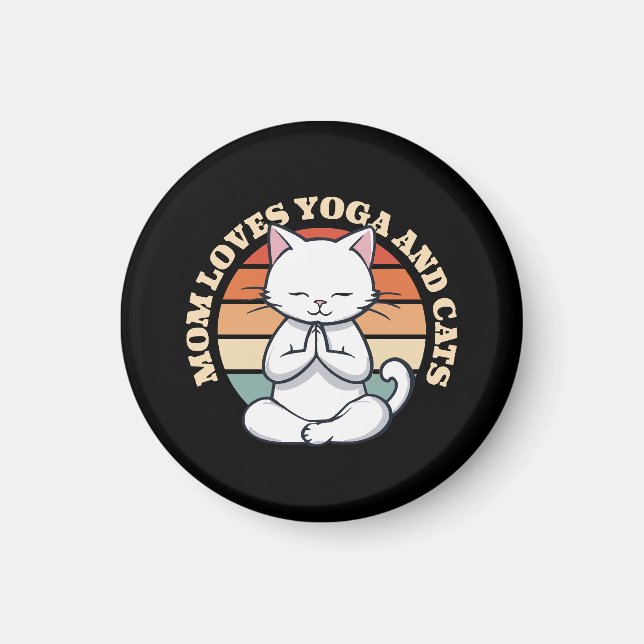 Mamma älskar katter och yoga magnet (Framsidan)