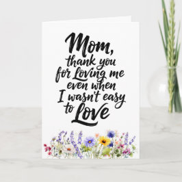 Mamma älskar mig även när akvarell vildblomma kort