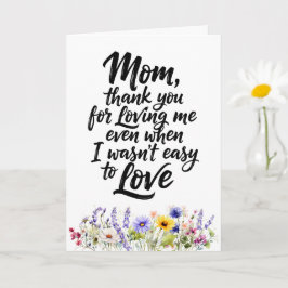 Mamma älskar mig även när akvarell vildblomma kort