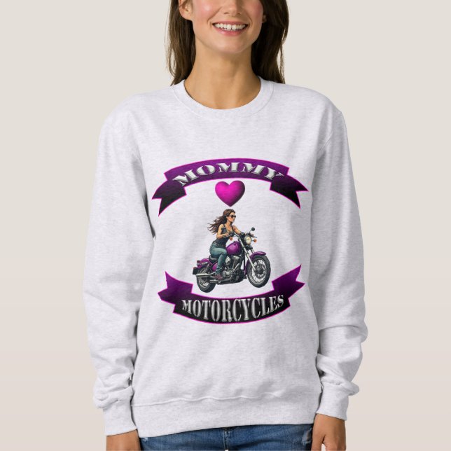 Mamma älskar motorcyklar t shirt (Framsida)