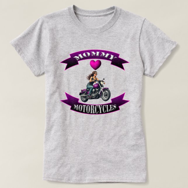 Mamma älskar motorcyklar t shirt (Design framsida)