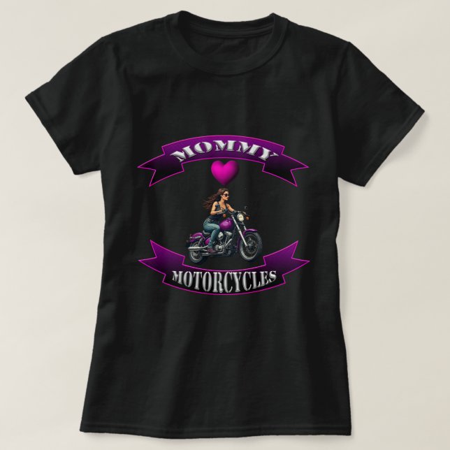 Mamma älskar motorcyklar t shirt (Design framsida)
