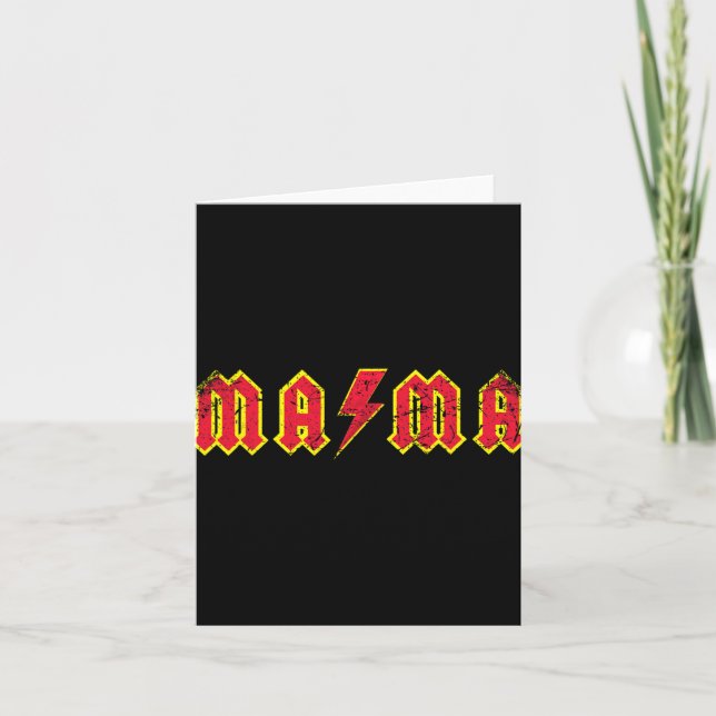 Mamma älskar Rock And Roll Mors dag Nya Mammar T-S Kort (Framsida)