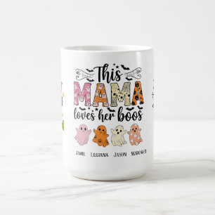 Mamma älskar sina busar Halloween-personlig kop Kaffemugg