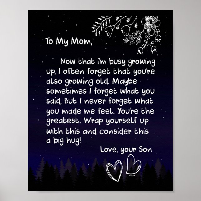 Mamma Älskare | Till min Mamma I Kärlek är du myck Poster (Framsidan)